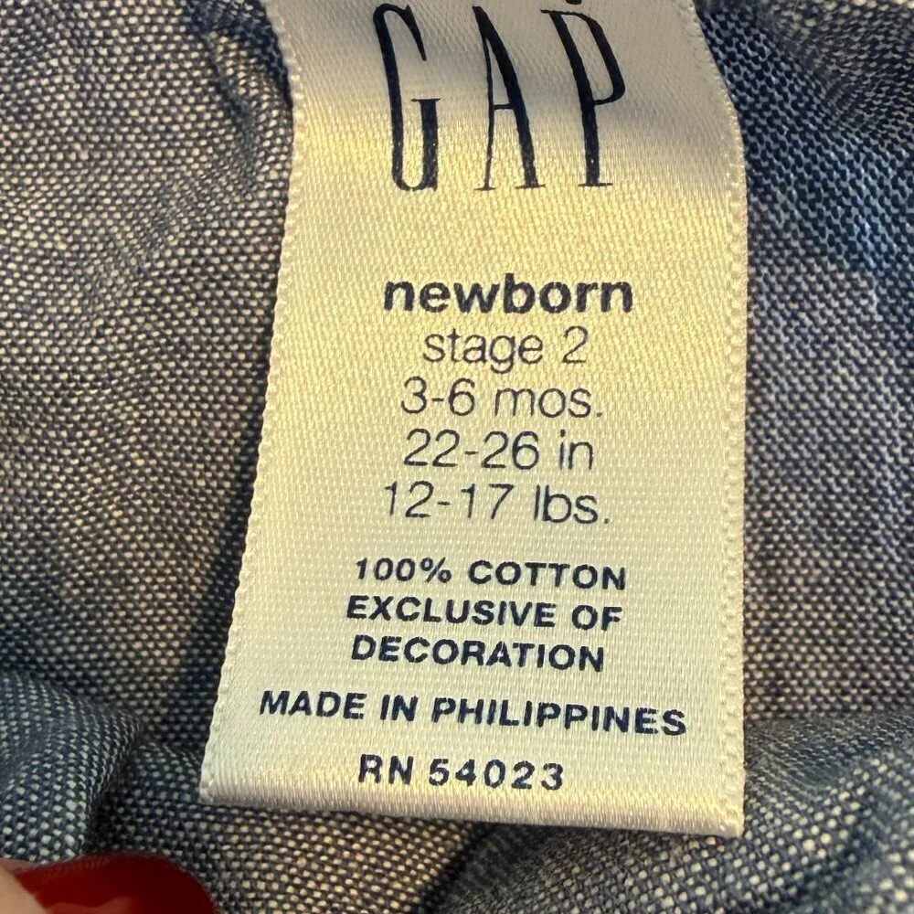 BABY GAP Blue Chambray Denim 2-Pc Outfit Dress Newborn 3-6 Mos